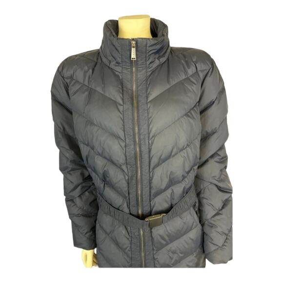 DKNY Navy puffer down 3/4 length coat with belt size 2x * - Picture 4 of 12